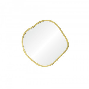 Зеркало неправильной формы в тонкой золотой раме Organic S Gold (Органик) Smal Ø41 см